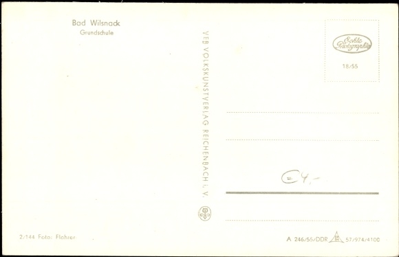 Postcard Bad Wilsnack in the Prignitz, elementary school