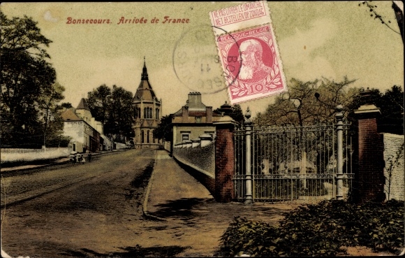 Ak Bonsecours Seine-Maritime, Ankunft aus Frankreich