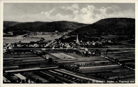 Ak Grießen im Klettgau Baden, Fliegeraufnahme