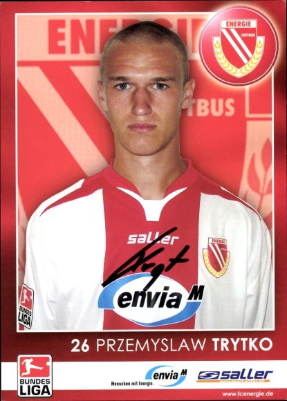 Autogrammkarte Fußballer Przemyslaw Trytko, FC Energie Cottbus, Autogramm