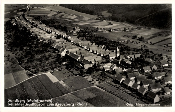 Ak Sandberg in der Rhön Unterfranken Bayern, Fliegeraufnahme