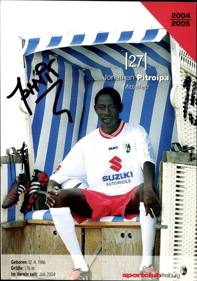Autogrammkarte Fußballer Jonathan Pitroipa, SC Freiburg, Autogramm