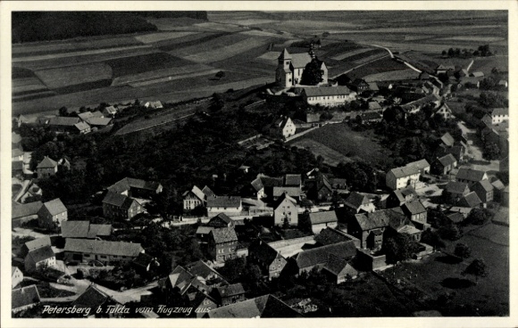 Ak Petersberg in Hessen, Fliegeraufnahme
