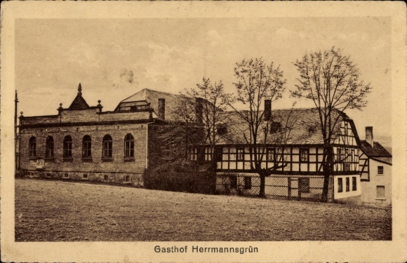 Postcard Herrmannsgrün Mohlsdorf in Thuringia, Gasthof Herrmannsgrün