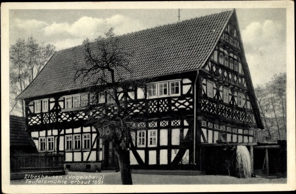 Postcard Ilbeshausen Hochwaldhausen Grebenhain Hessen, Teufelsmühle, Wassermühle