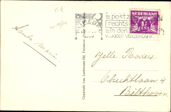 Postcard Dutch military aircraft, Panderjager
