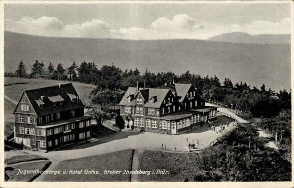 Postcard Brotterode in Thuringia, Großer Inselsberg, Youth Hostel, Hotel Gotha