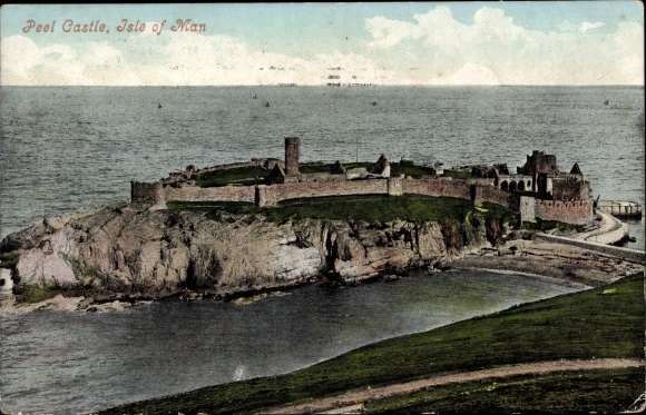 Postcard Peel Castle Isle of Man, Castle