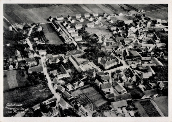 Postcard Giebelstadt Mainfranken, aerial photograph of the town