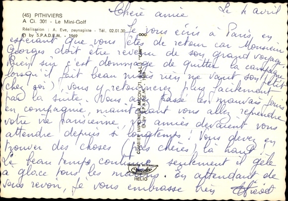 Postcard Pithiviers Loiret, Mini Golf
