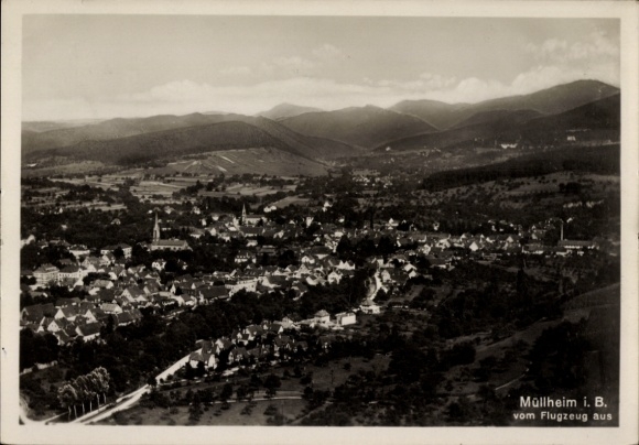 Postcard Müllheim in Baden Markgräflerland, aerial photograph
