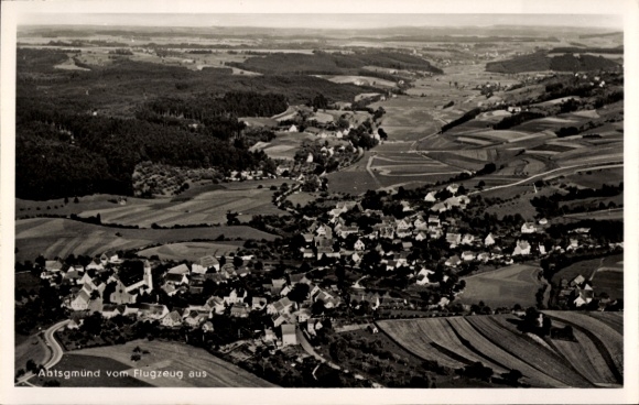 Postcard Abtsgmünd Ostalbkreis, aerial photograph