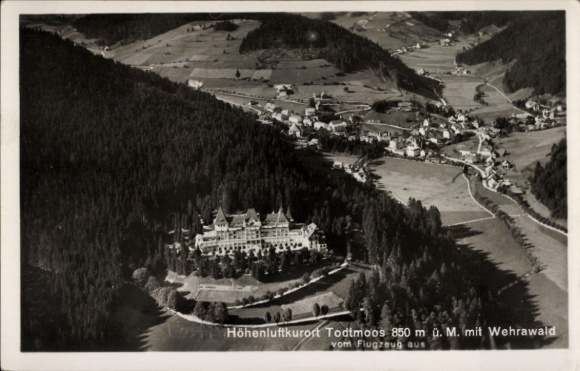 Ak Todtmoos im Schwarzwald, Luftbild, Höhenluftkurort  Wehrawald, 850 m ü. M.