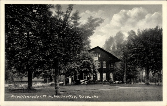 Postcard Friedrichroda in the Thuringian Forest, Waldcafé Tanzbuche