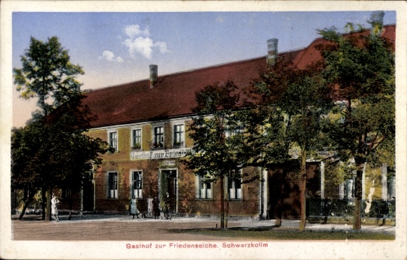 Postcard Schwarzkollm Hoyerswerda in Upper Lusatia, Gasthof zur Friedenseiche