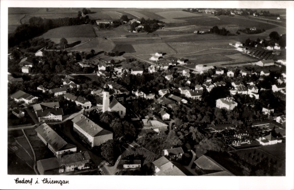 Postcard Bad Endorf in Chiemgau Upper Bavaria, aerial photograph