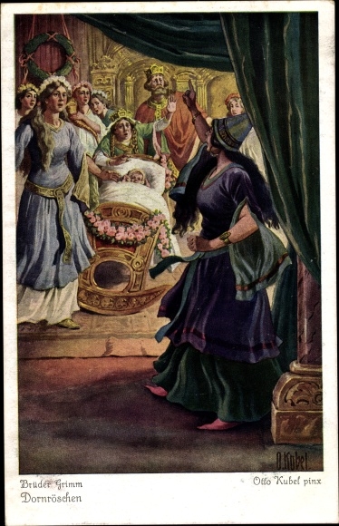 Artist PC Kubel, Otto, Fairy Tales, Brothers Grimm, Sleeping Beauty, Witch