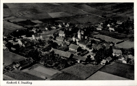 Ak Kirchroth in Niederbayern, Fliegeraufnahme