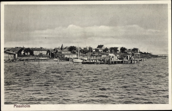 Ansichtkaart Maasholm aan de Schlei, dorpsgezicht