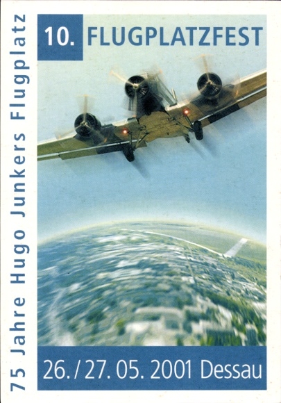 Postcard Dessau in Saxony Anhalt, 10th Airfield Festival, Junkers Airfield, Bundeswehr Exhibition Luftwaffe
