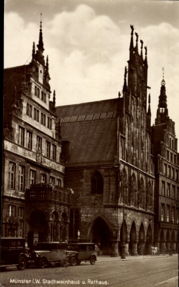 Ak Münster in Westfalen, Stadtweinhaus, Rathaus