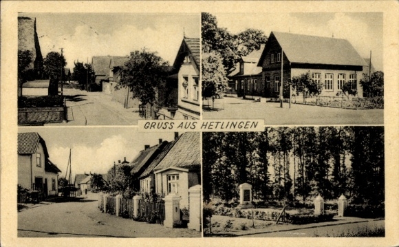 KP Hetlingen Pinneberg w Szlezwiku-Holsztynie, odcinek ulicy we wsi, pomnik