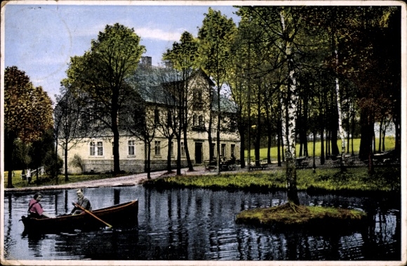 Postcard Niederzwonitz Zwönitz in the Ore Mountains Saxony, Bad Guter Brunnen, rowing boat