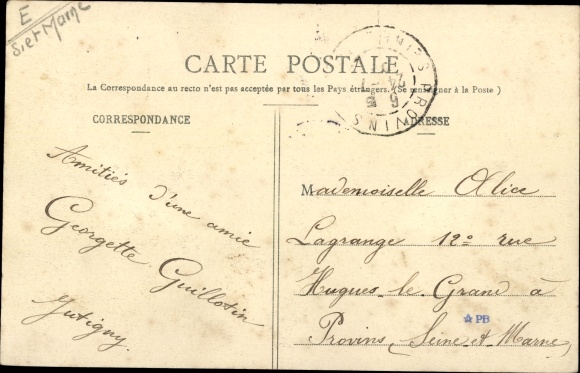 Postcard Sainte Colombe Seine et Marne, The School and the Church