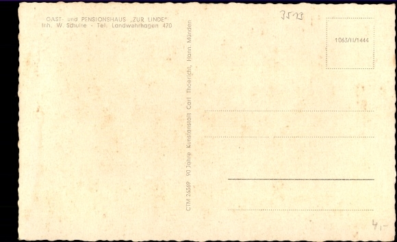 Postcard Nienhagen Staufenberg in Lower Saxony, Inn zur Linde, owner W. Schulte