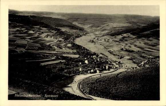 Postcard Heimbuchenthal in the Spessart, aerial photograph