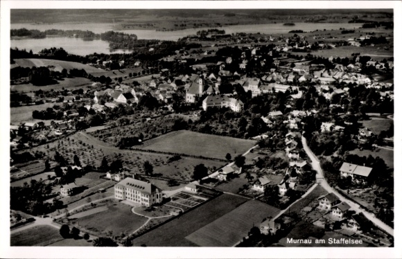 Postcard Murnau am Staffelsee, aerial photograph