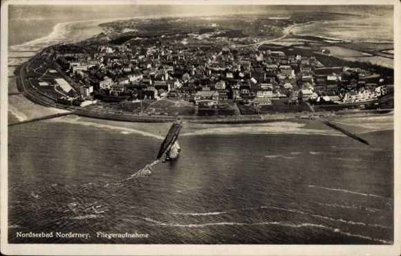 Postcard North Sea resort Norderney East Frisia, aerial photograph