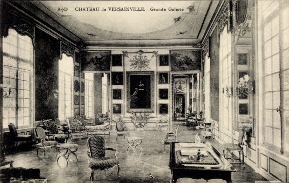 Postcard Falaise Calvados, Château de Versainville, Grande Galerie