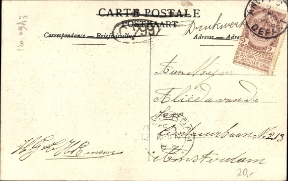 Postcard Contich Kontich Flandern Antwerp, railway accident, accident de chemin de fer 1908