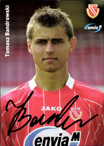 Autogrammkarte Fußballer Tomasz Bandrowski, Energie Cottbus, Autogramm