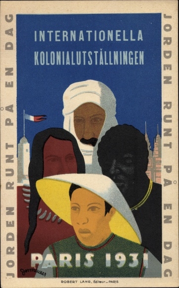 Artist PC Paris, Colonial Exhibition 1931, Jorden Runt Pa en Dag