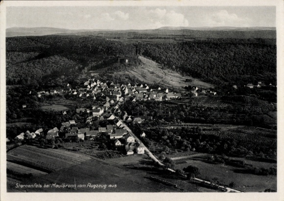 Postcard Sternenfels in Württemberg, aerial photograph