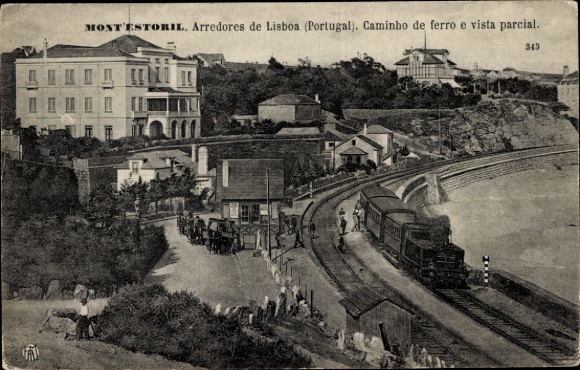 Postcard Lisboa Lisbon Portugal, general view, railway
