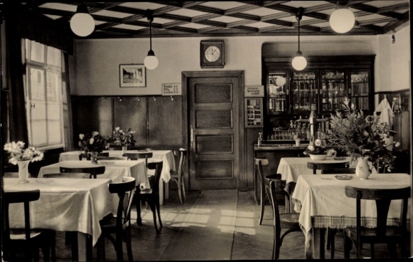 Postcard Meura in the Thuringian Forest, Gasthaus Meurastein