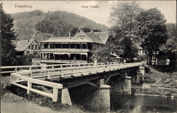 Ak Treseburg Thale im Harz, Hotel Forelle