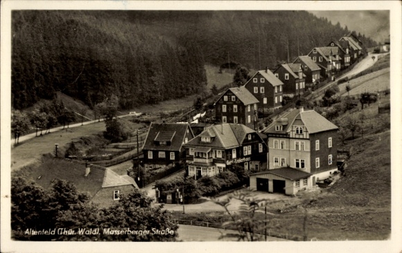 Postcard Altenfeld Großbreitenbach in Thuringia, Altenfeld Thuringian Forest, Masserberger Street, pretty houses
