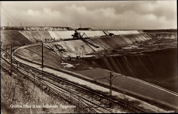 Ak Mücheln im Saalekreis, Grube Else II, Braunkohle, Tagebau