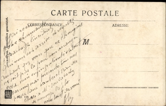 Passepartout Postcard woman in dress, portrait, flower vase, Vive Sainte Marie
