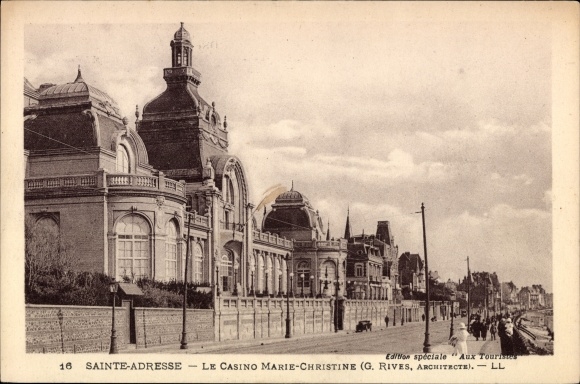 Postcard Sainte Address Seine Maritime, Casino Marie Christine, Architekt Gustave Rives