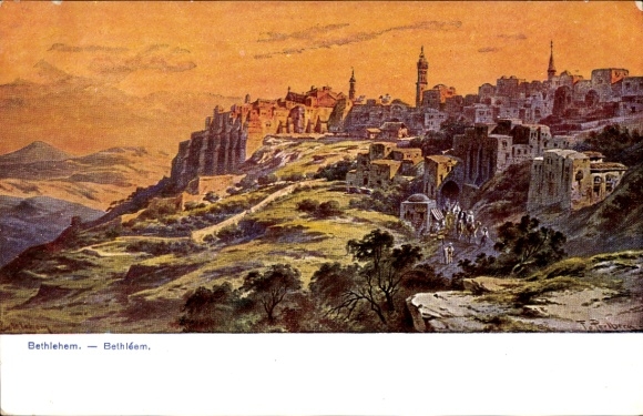 Künstler Ak Perlberg, Bethlehem Palästina, Gesamtansicht