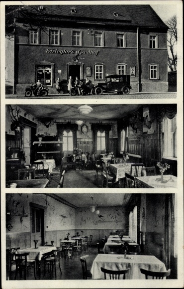 Postcard Mügeln in Saxony, Streigler's Gasthaus, interior view