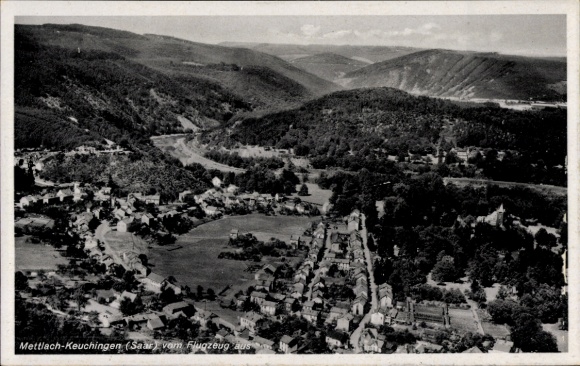 Postcard Keuchingen Mettlach in Saarland, aerial photograph