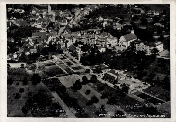 Postcard Herten Rheinfelden in the district of Lörrach Baden Württemberg, aerial photograph