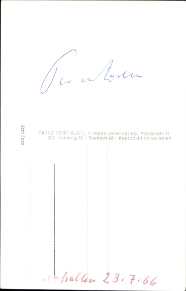 Postcard Journalist Peter von Zahn, Portrait, Autograph