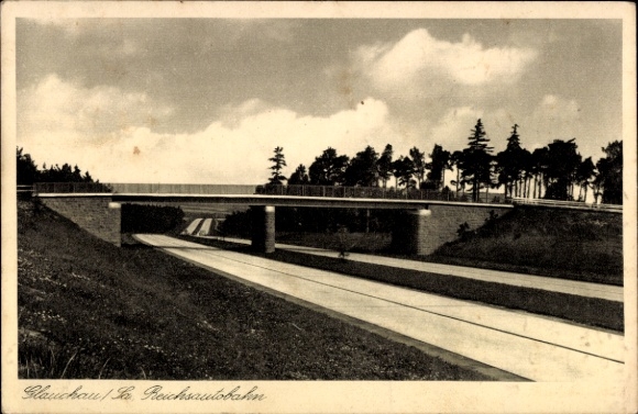 Glauchau motorway on the Zwickauer Mulde in Saxony, Reichsautobahn, motorway bridge